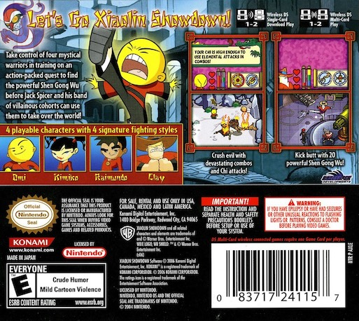 Xiaolin Showdown — Box back