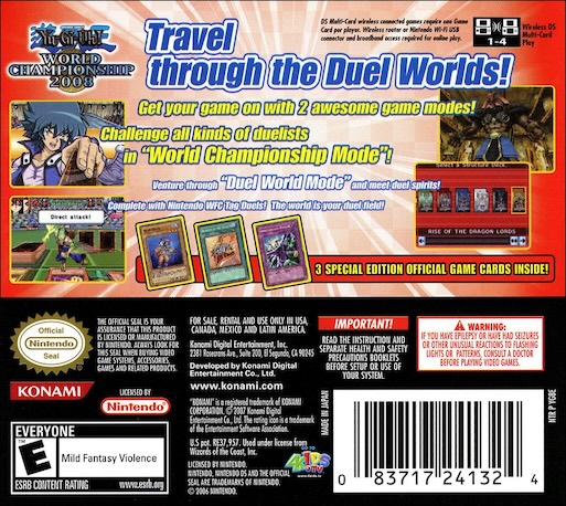 Yu-Gi-Oh! - World Championship 2008 — Box back