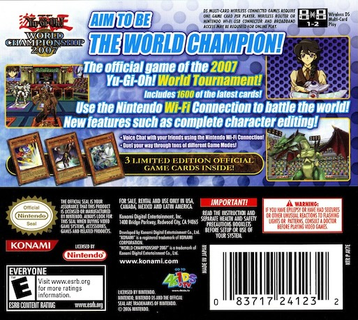 Yu-Gi-Oh! : World Championship 2007 — Box back