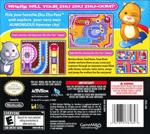 Zhu Zhu Pets — Box back