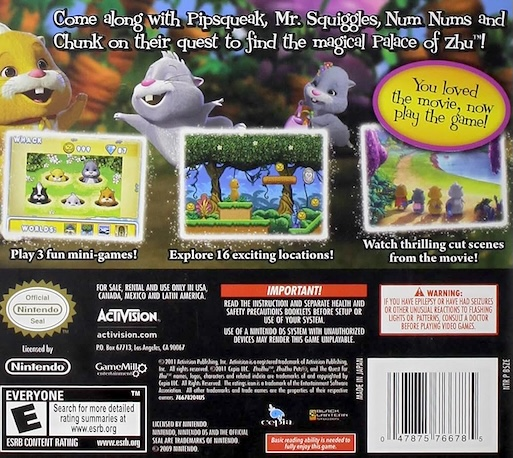 Zhu Zhu Pets - Quest For Zhu — Box back