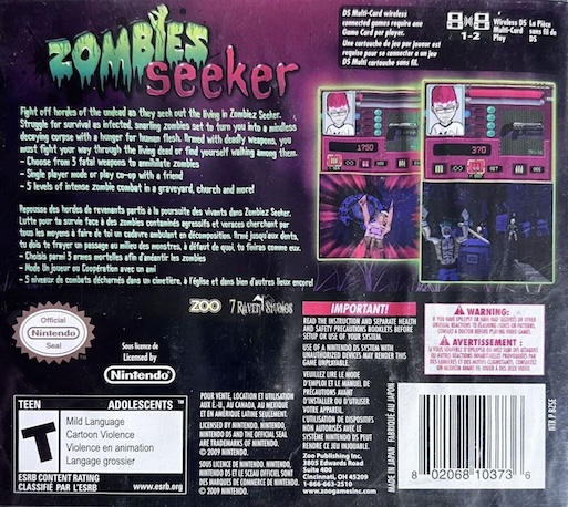 Zombiez Seeker — Box back