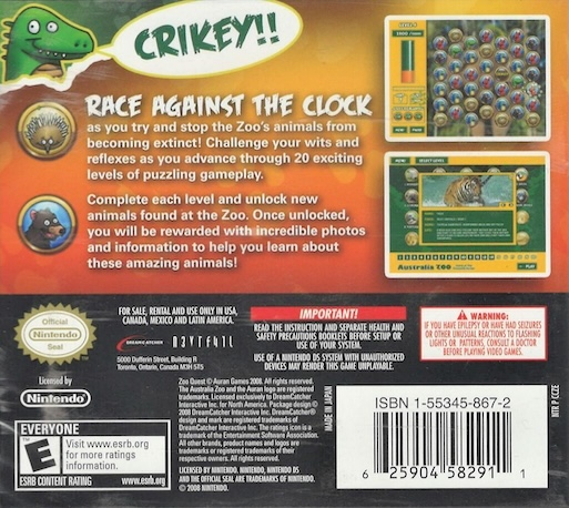Zoo Quest - Puzzle Fun — Box back