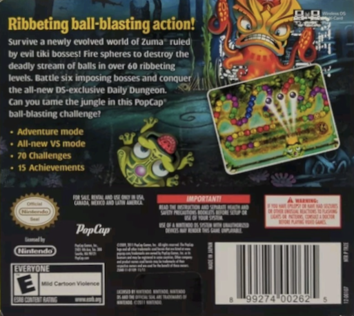 Zuma's Revenge! — Box back