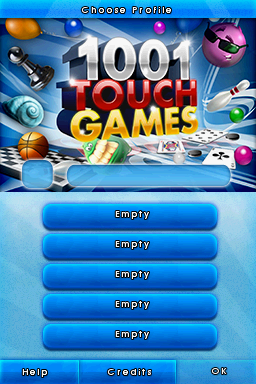 1001 Touch Games — Title screen