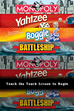 4 Game Fun Pack : Monopoly, Boggle, Yahtzee, Battleship — Title screen