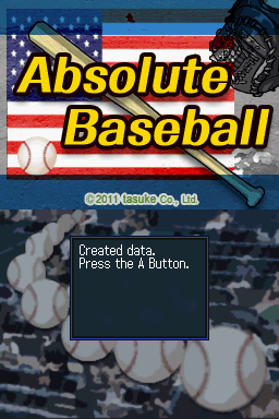 Absolute Baseball — Title screen