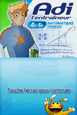 Adi l'Entraineur - Mathematiques, Francais 6e & 5e — Title screen