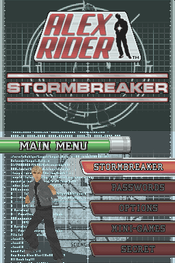 Alex Rider - Stormbreaker — Title screen