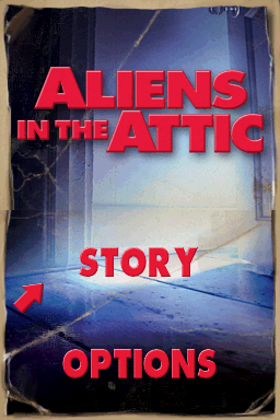 Aliens in the Attic — Title screen