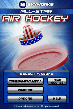 All-Star Air Hockey — Title screen