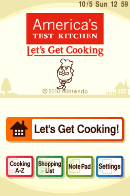 America's Test Kitchen - Let's Get Cooking — Title screen