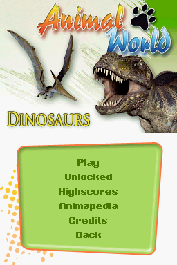 Animal World - Dinosaurs — Title screen