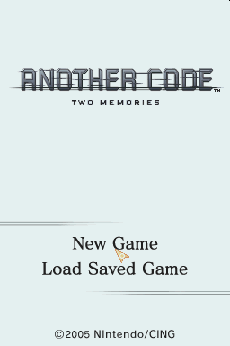 Another Code : Two Memories — Title screen