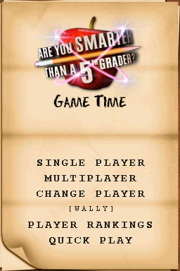Are You Smarter Than A 5th Grader - Game Time — Title screen