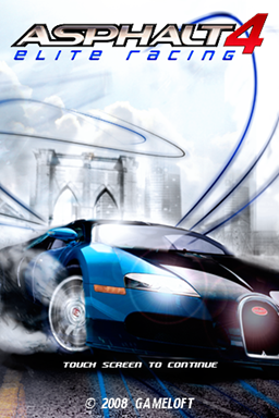 Asphalt 4 - Elite Racing — Title screen