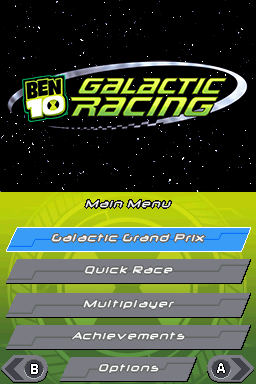 Ben 10: Galactic Racing — Title screen