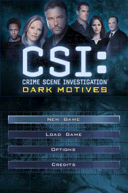CSI : Crime Scene Investigation : Dark Motives — Title screen