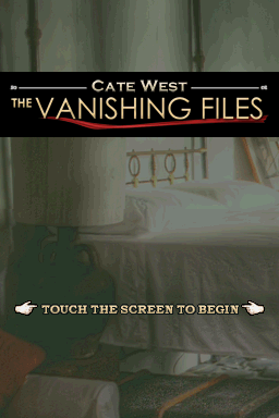 Cate West: The Vanishing Files — Title screen