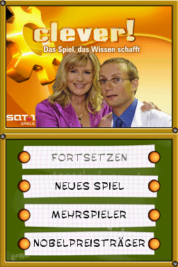 Clever! - Das Spiel, Das Wissen Schafft — Title screen