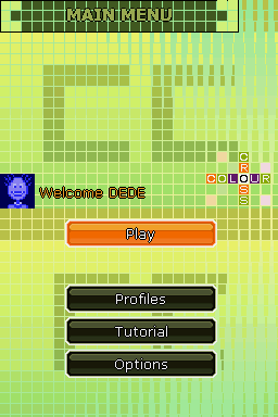 Color Cross — Title screen