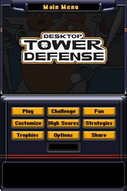 Desktop Tower Defense — Title screen