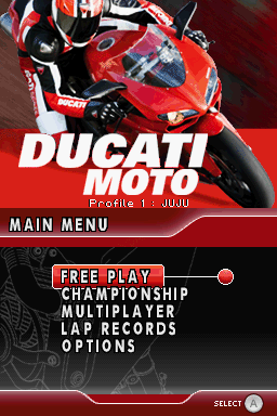 Ducati Moto — Title screen