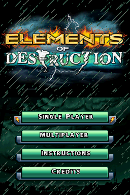 Elements of Destruction — Title screen