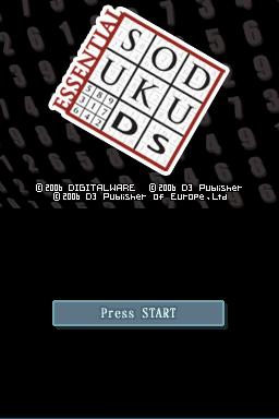 Essential Sudoku DS — Title screen