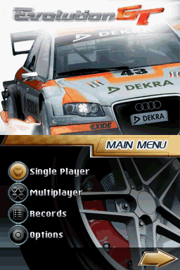 Evolution GT — Title screen