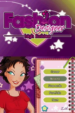 Fashion Designer : High Fashion — Title screen