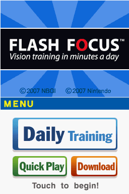 Flash Focus: Vision Training In Minutes A Day — Title screen
