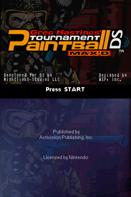 Greg Hastings' Tournament Paintball Max'd — Title screen