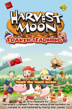 Harvest Moon : Frantic Farming — Title screen
