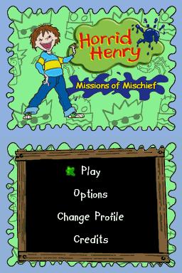 Horrid Henry : Missions of Mischief — Title screen