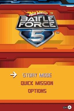 Hot Wheels : Battle Force 5 — Title screen
