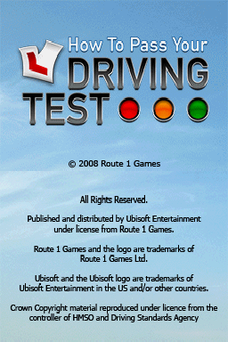 How To Pass Your Driving Test — Title screen