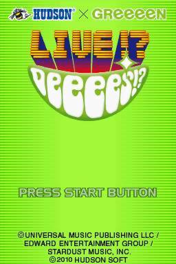 Hudson X Greeeen - Live! Deeees! — Title screen