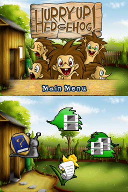 Hurry Up Hedgehog! — Title screen