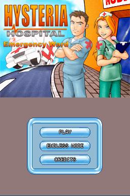 Hysteria Hospital : Emergency Ward — Title screen
