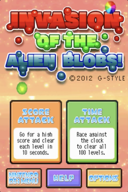 Invasion Of The Alien Blobs! — Title screen