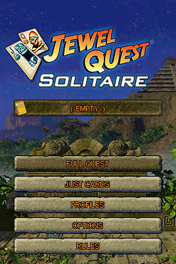 Jewel Quest Solitaire — Title screen
