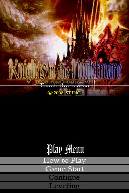 Knights in the Nightmare — Title screen