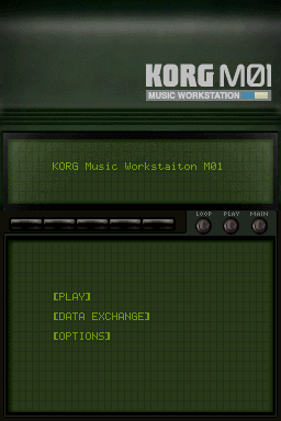 Korg M01 Music Workstation — Title screen
