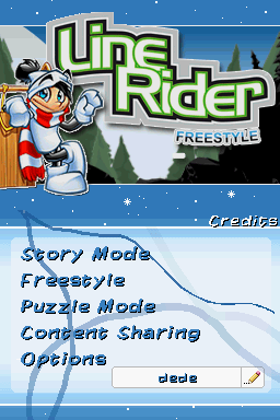 Line Rider : Freestyle — Title screen