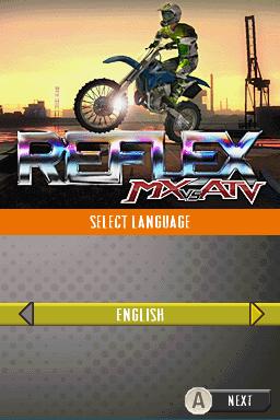 MX vs. ATV Reflex — Title screen
