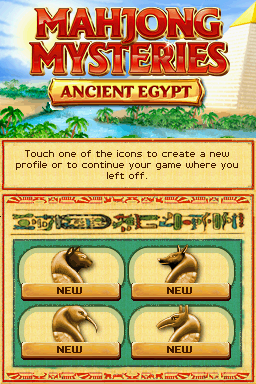 Mahjongg Mysteries : Ancient Egypt — Title screen