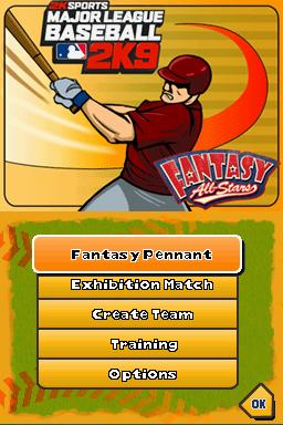 Major League Baseball 2K9 : Fantasy All-Stars — Title screen