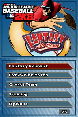 Major League Baseball 2k8 Fantasy All-stars — Title screen