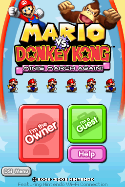 Mario vs. Donkey Kong  Minis March Again! — Title screen